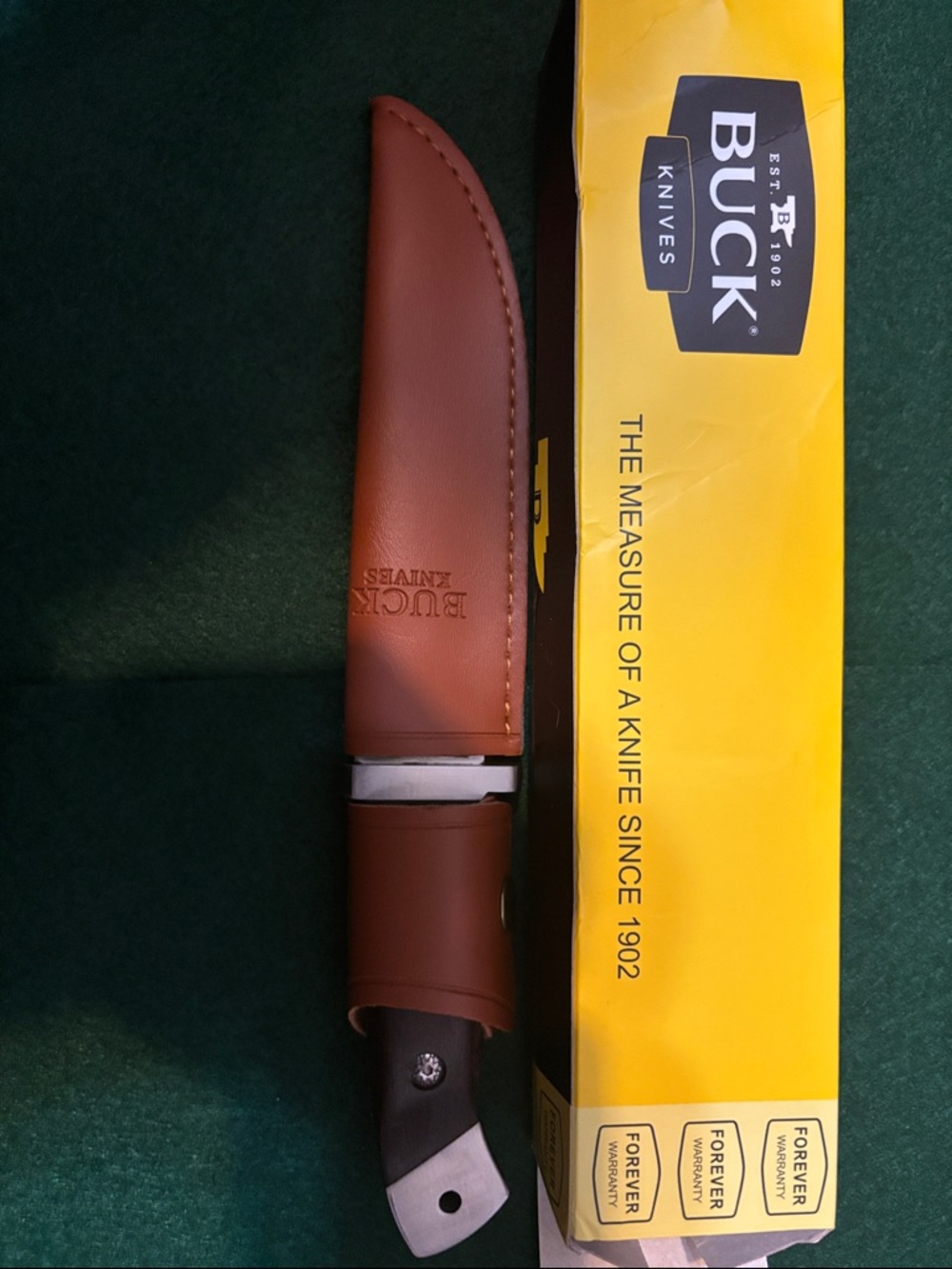 USA Buck Design 2008 Fixed Blade Knife – Silver Blade, Brown Handle - Picture 4 of 5